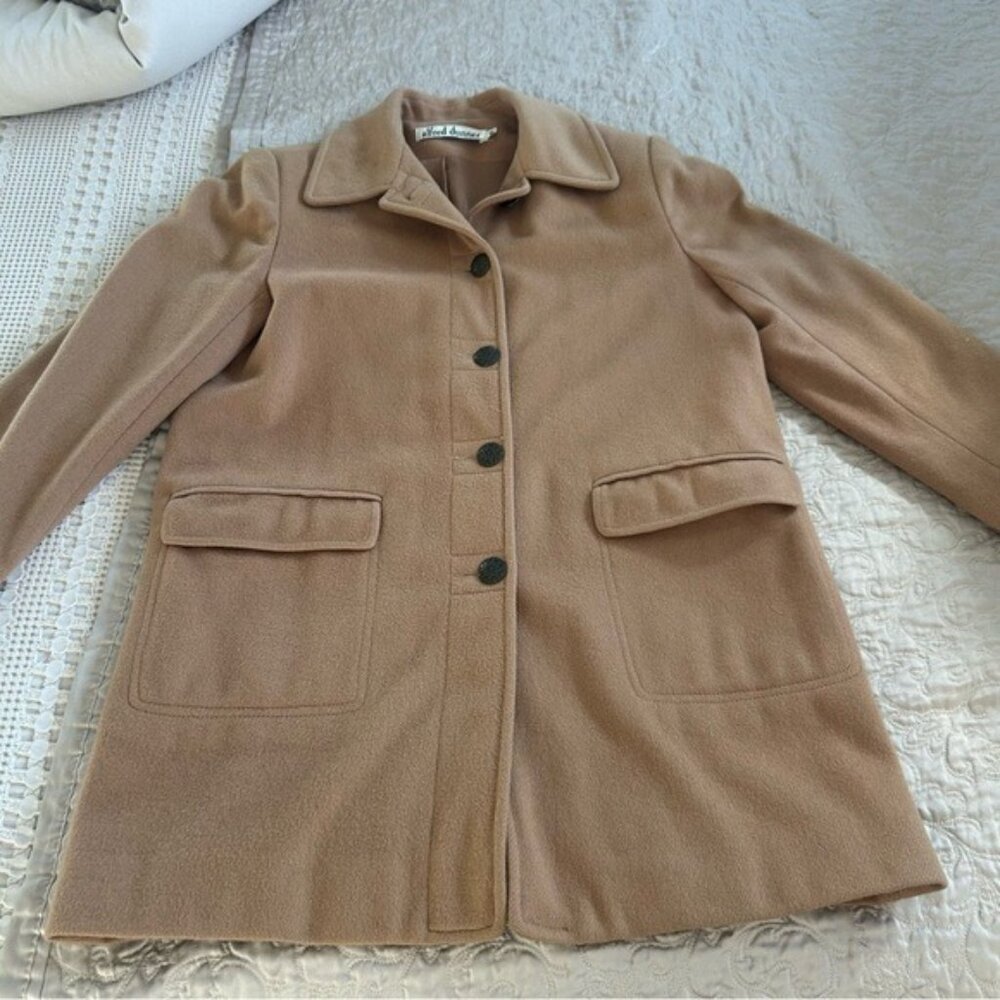 Vintage Camel Button Front Coat Size M - image 1
